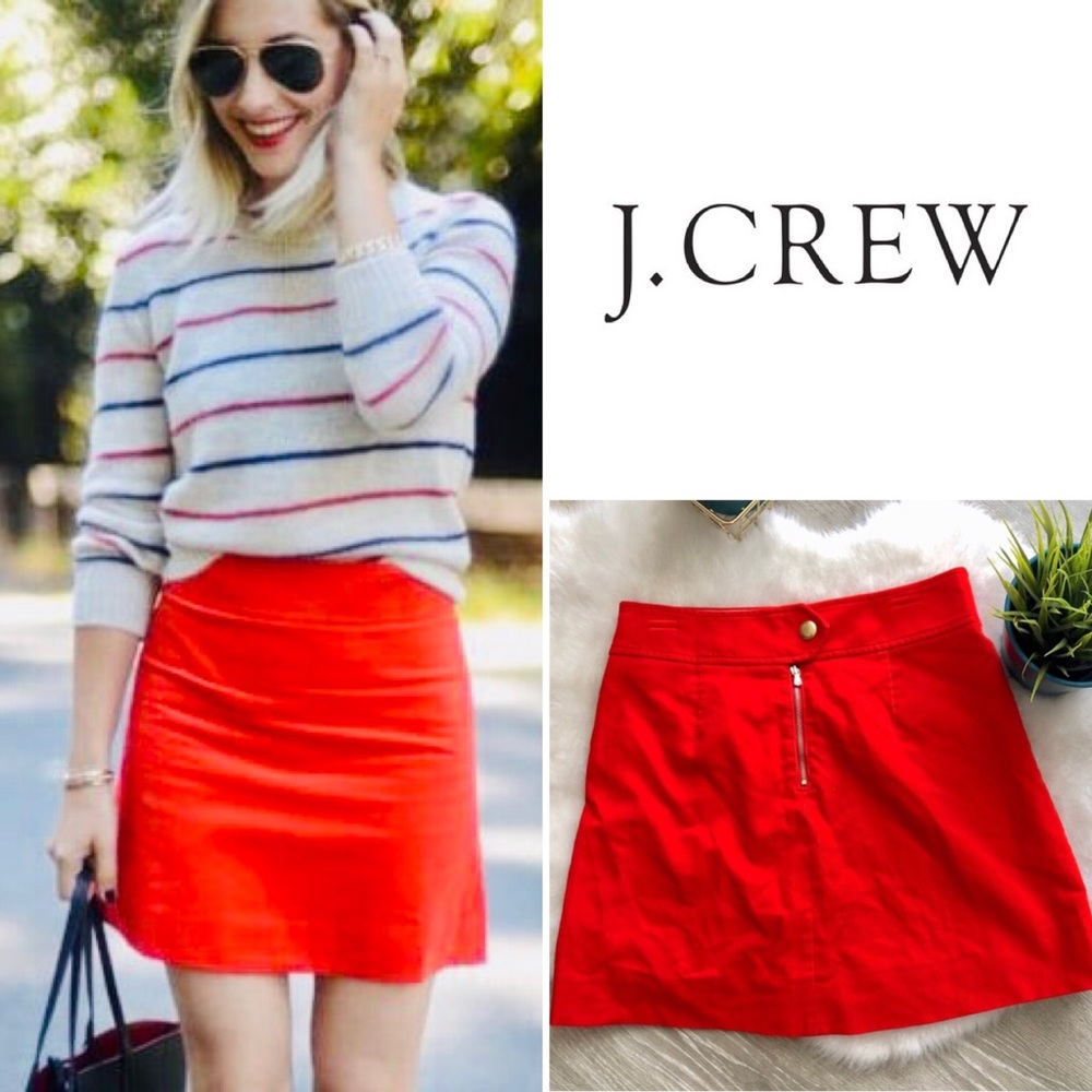 JCREW Corduroy Mini Skirt - Fire Engine Red